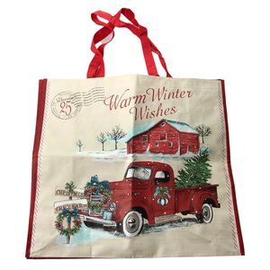 Marshall's Large Oversized Tote Bag Shopping Farmer's Market Christmas Red Truck